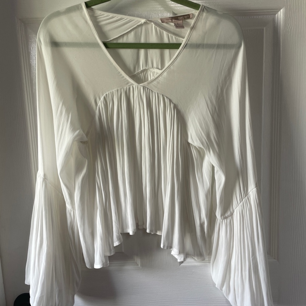 Forever 21 White Flowy Blouse